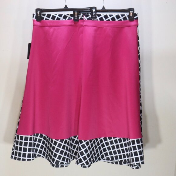 Eloquii Black White Pink Checked Skirt, Size 18, NWT - Picture 2 of 13